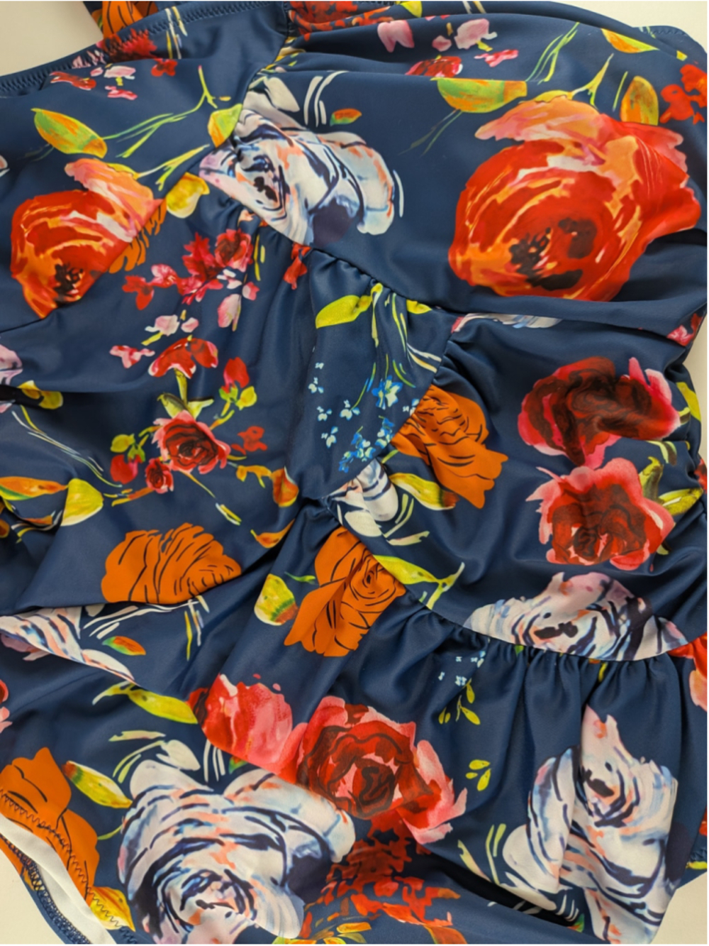 Cupshe Navy Floral One Piece Swimsuit L - Picture 2 of 9